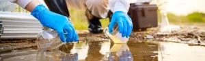picking samples from water