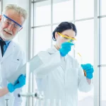 3 scientist testing water for chemicals