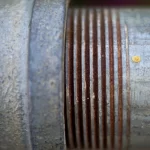 a close up of a metal pipe