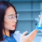 asian women scientist with water samples