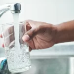 glass with tap water