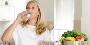 mom drinking water