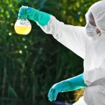 water sampling at river