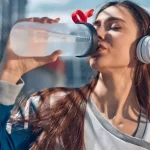 woman drinking water witouth contaminants