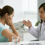 asian doctor and patient