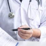 doctor showing water testing results