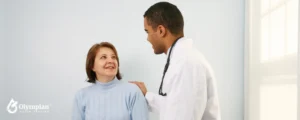 doctor with woman at consult