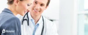 male doctor with female patient