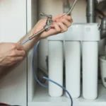 man changing filters