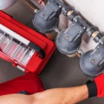 plumber changing water filter 7