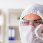 scientist in laboratory testing water