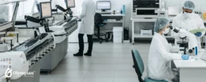 scientists in laboratory testing water