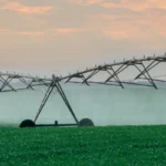 spraying water on field 9