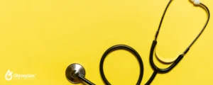 stethoscope on yellow background