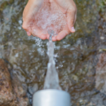 taking water in hands