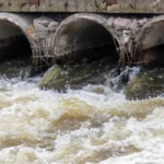 waste watter pollution in river