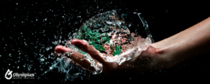 water in hand