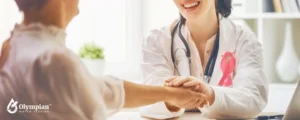 woman doctor checking patient hand
