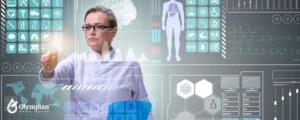 woman doctor with technology