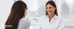 young beautiful doctor with patient