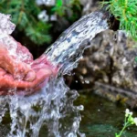 drinking spring water