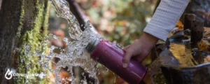 taking spring water with bottle 3