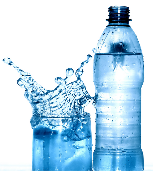 bottle and glass of water