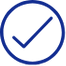 a blue check mark in a circle
