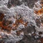 Rusty water with iron deposits. Water discoloration due to iron.