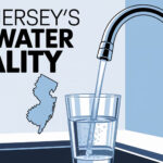 New Jersey tap water quality. Faucet filling a glass of water. Is NJ tap water safe to drink?