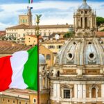 Italian flag with Rome cityscape. Is it safe to drink tap water in Italy?