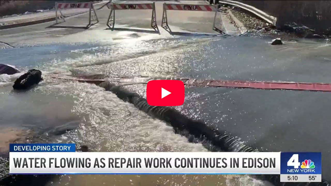 Water flowing as repair work continues in Edison, NJ | NBC New York