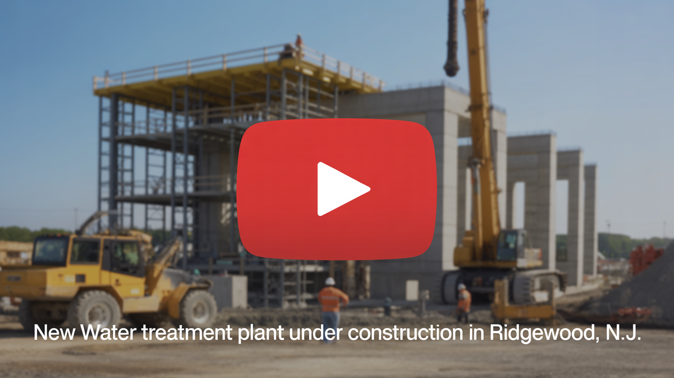 New water treatment plant under construction in Ridgewood, N.J.