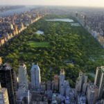 Aerial view of Manhattan's Central Park, highlighting water quality concerns past and present.
