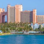 Nassau County water quality. Resort with palm trees and blue water. Nassau County water testing for concerns.