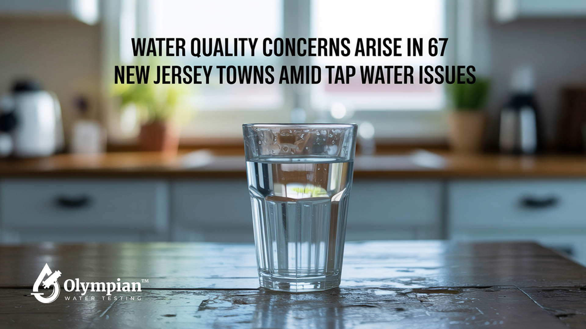 Glass of water on table. New Jersey tap water quality concerns.