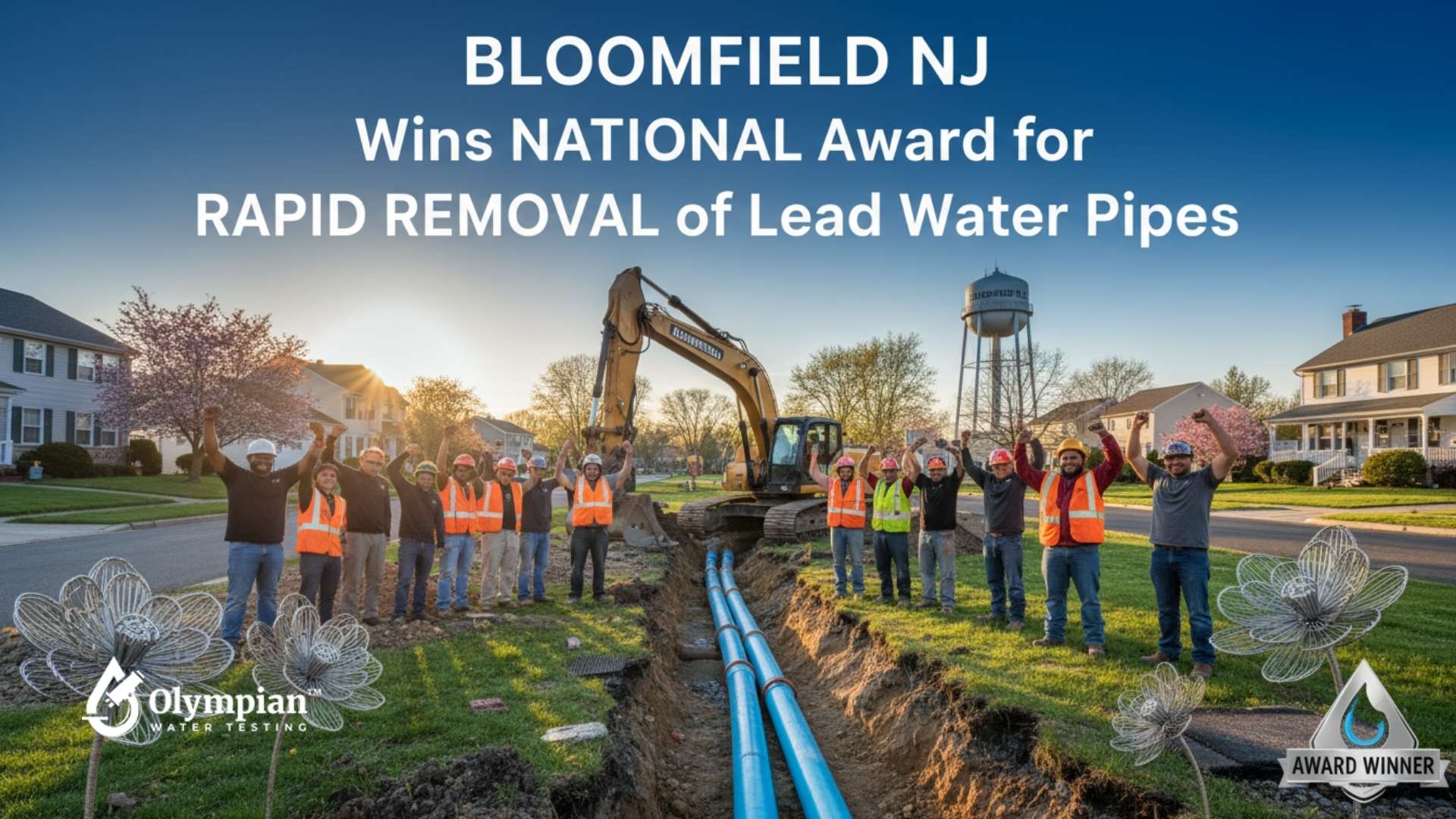 Bloomfield NJ celebrates national award for rapid removal of lead water pipes, ensuring safe drinking water for residents.