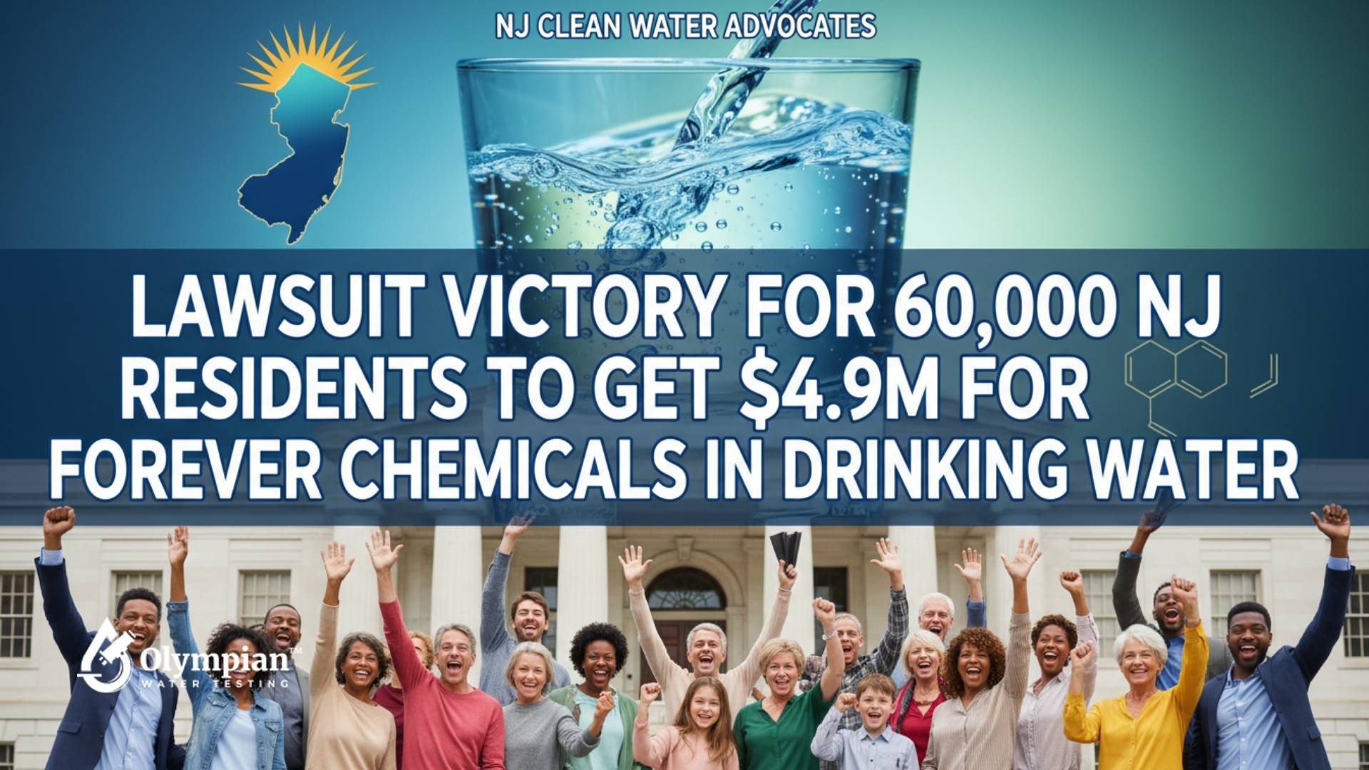 NJ residents celebrate $4.9M lawsuit victory for forever chemicals in drinking water. Clean water advocates win clean water settlement.
