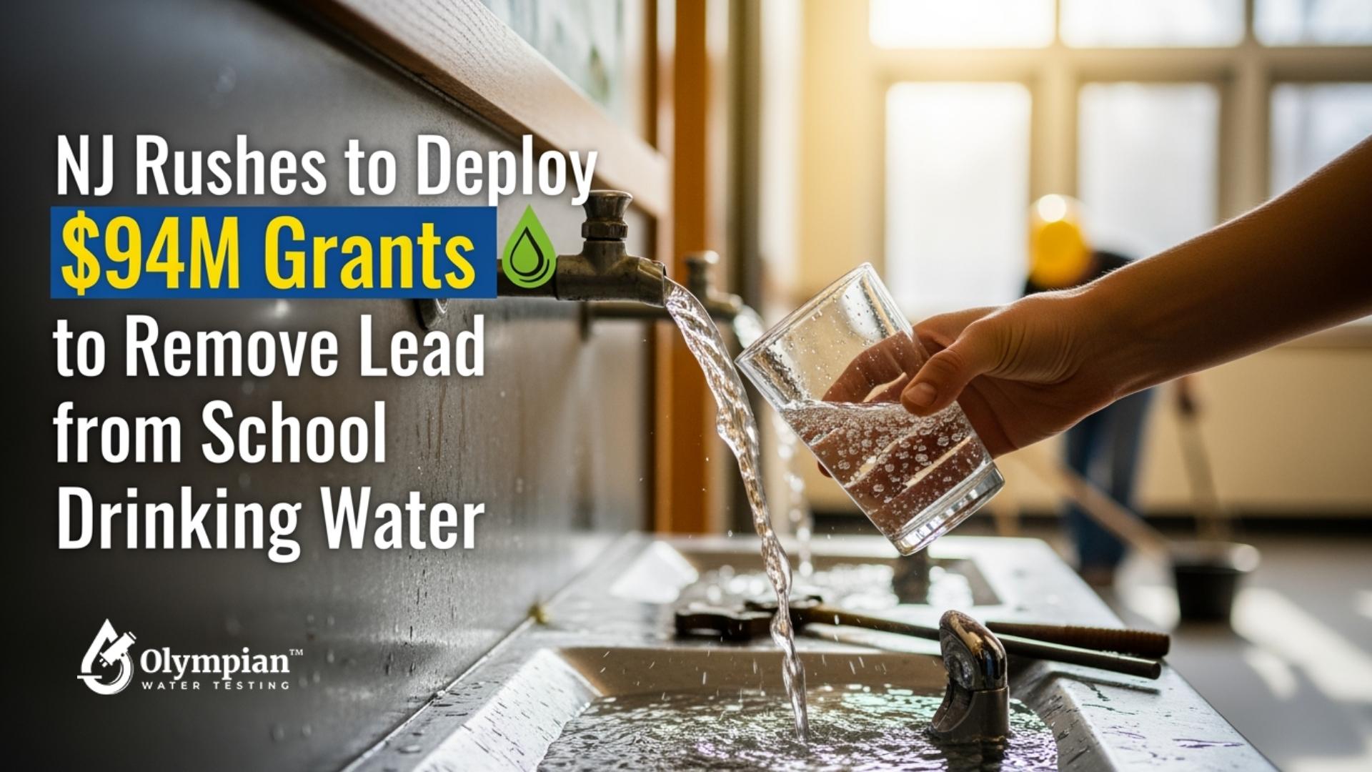 NJ School Drinking Water: $94M grants to remove lead from school faucets. Clean water advocacy and testing for lead contamination.